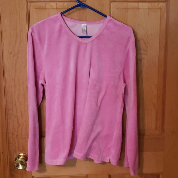 Pink Velour Pants Suit BS Size Large - Picture 2 of 4